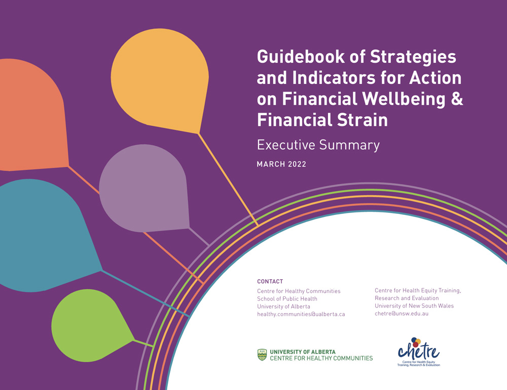 Cover image for the Guidebook of Strategies and Indicators for Action on Financial Wellbeing and Financial Strain