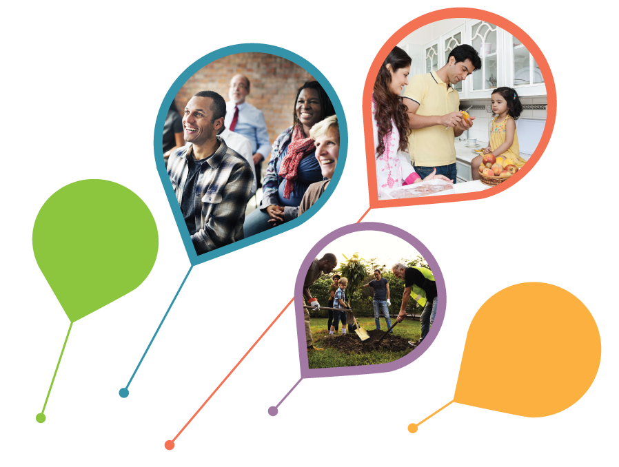 Images of various different people in the community